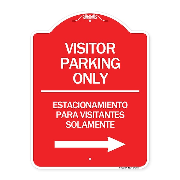 Signmission Bilingual Reserved Parking Visitor Parking Only Estacionamiento Para Visitantes, A-DES-RW-1824-24302 A-DES-RW-1824-24302 - main
